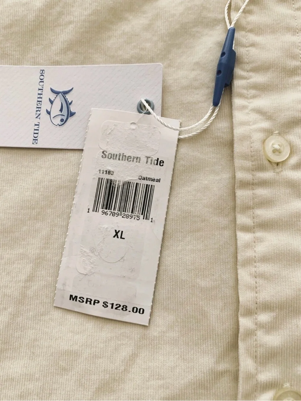 NEW Mens Size XL Southern Tide Bedford Cord Long Sleeve Sport Shirt Oatmeal $128